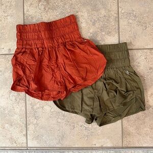 Set of 2 FP Movement The Way Home shorts - Olive and Red Earth